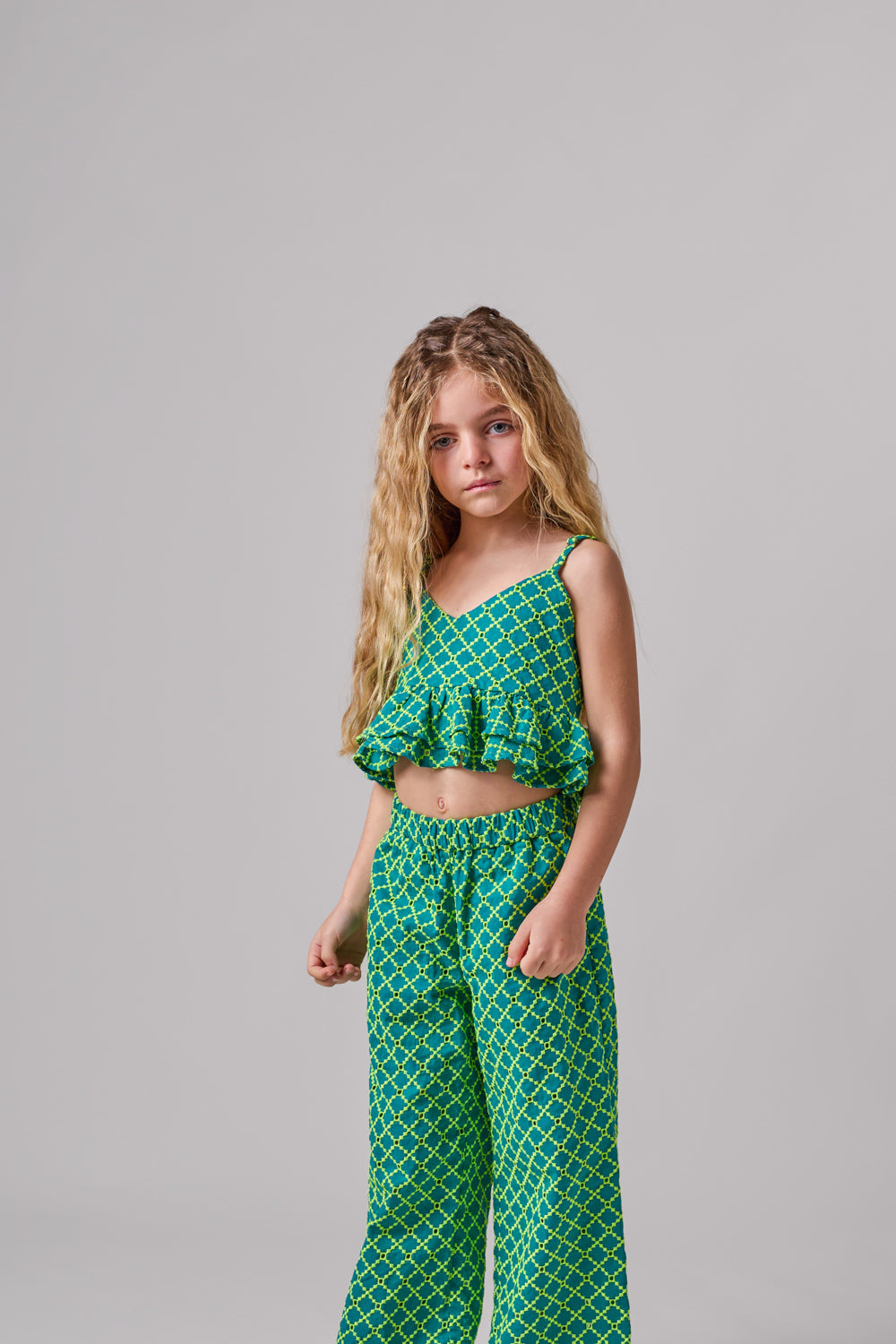 LUMINA RUFFLE TOP LIME
