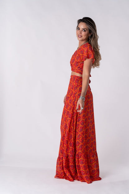 Sunmelo Maxi Wrap Skirt