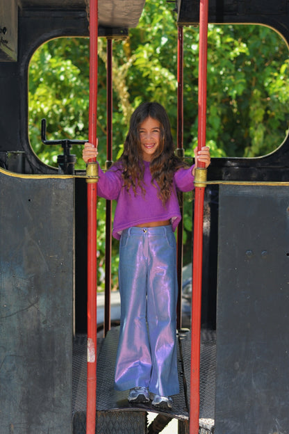 Purple Metallic Jeans