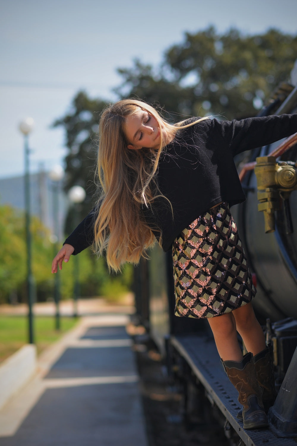 Black Asymmetrical Knit Top