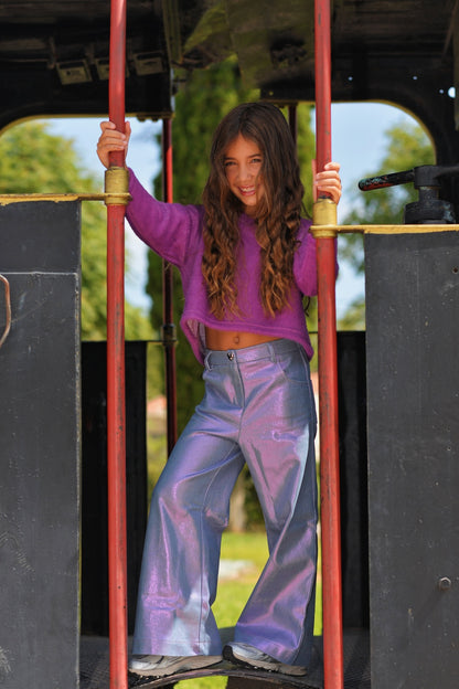 Purple Metallic Jeans