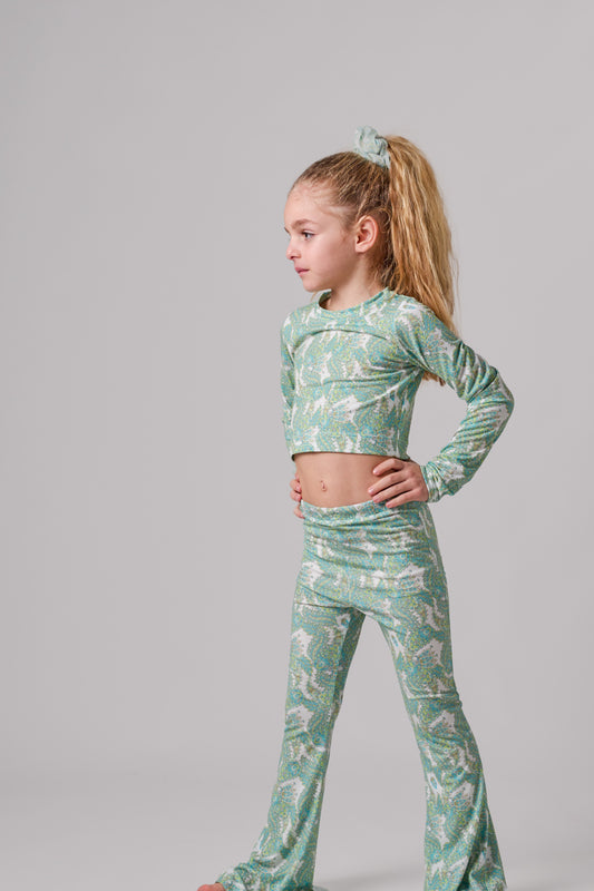 SPORTY CROP TOP LONG SLEEVE GREEN