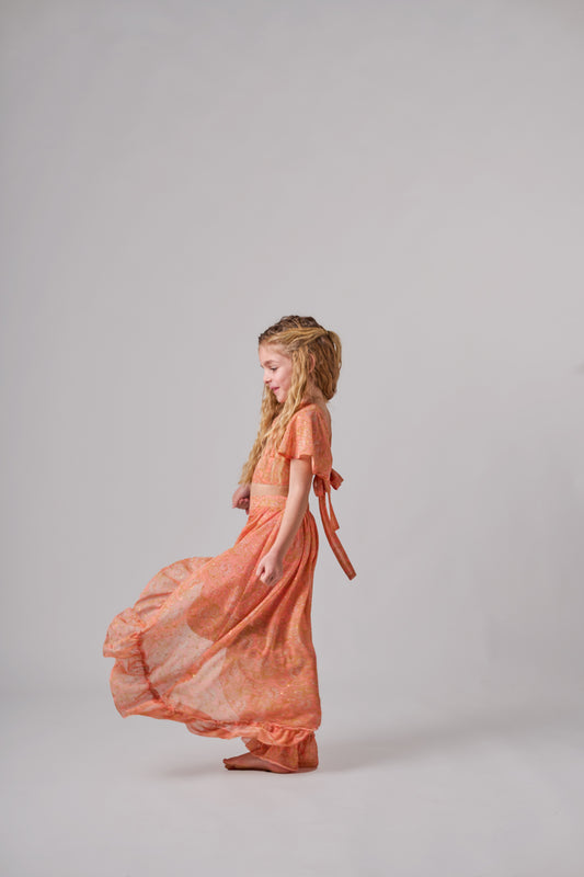 LUMINA  WRAP SKIRT SALMON