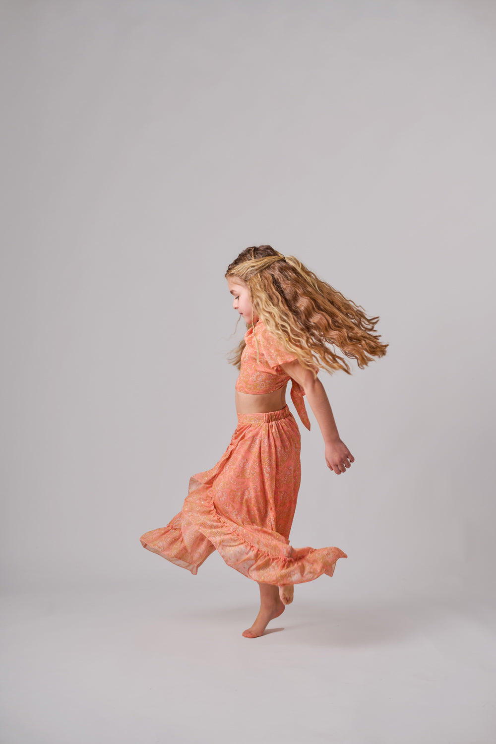 LUMINA  WRAP SKIRT SALMON