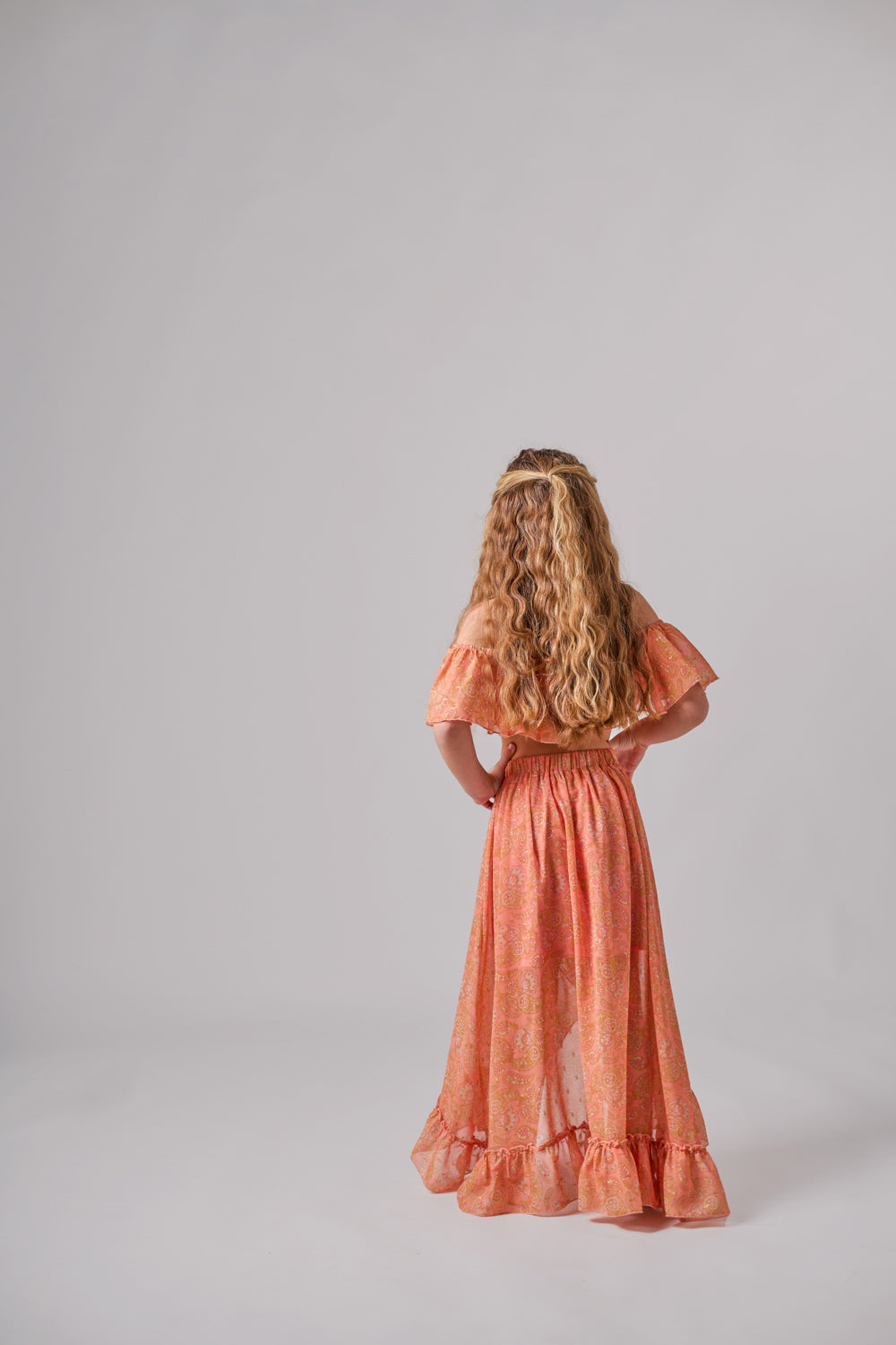 LUMINA  WRAP SKIRT SALMON