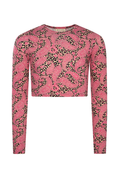Sporty long-sleeve crop top