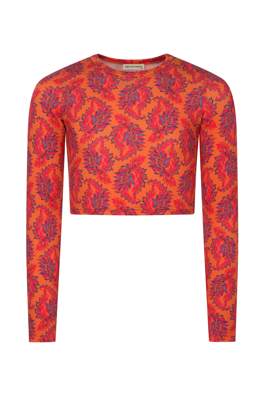 Sporty long-sleeve crop top