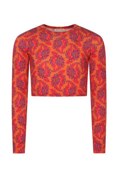 Sporty long-sleeve crop top