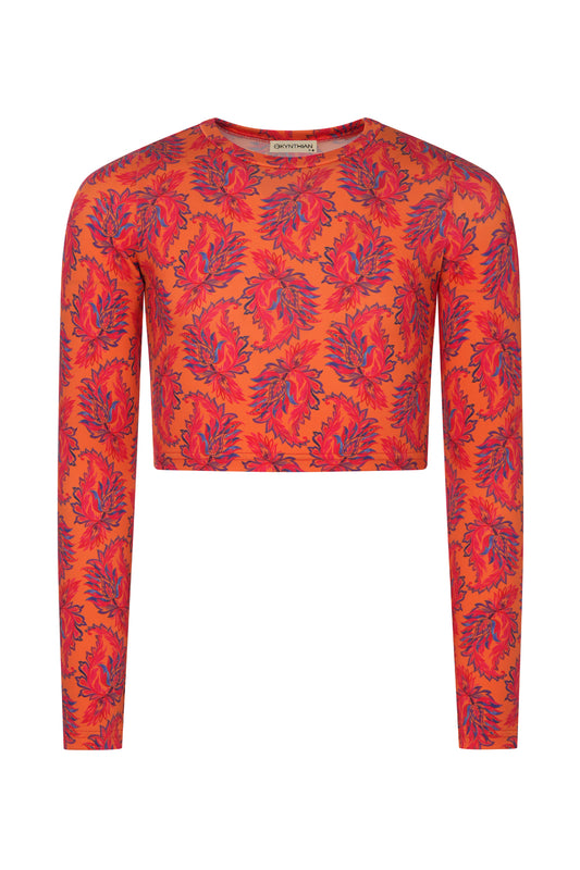 Sporty long-sleeve crop top