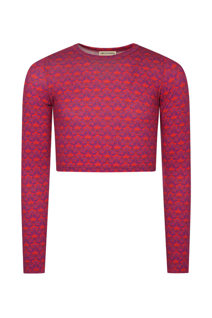 Sporty long-sleeve crop top