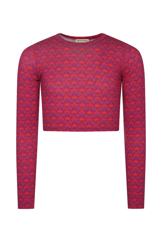 Sporty long-sleeve crop top
