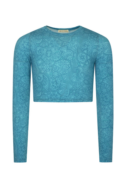 Sporty long-sleeve crop top