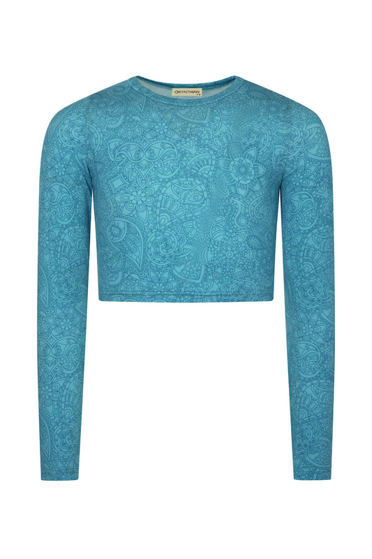 Sporty long-sleeve crop top
