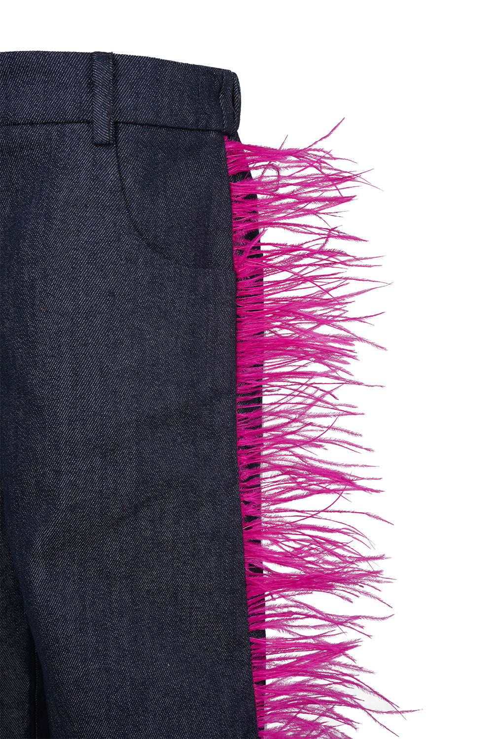Feather blue jeans