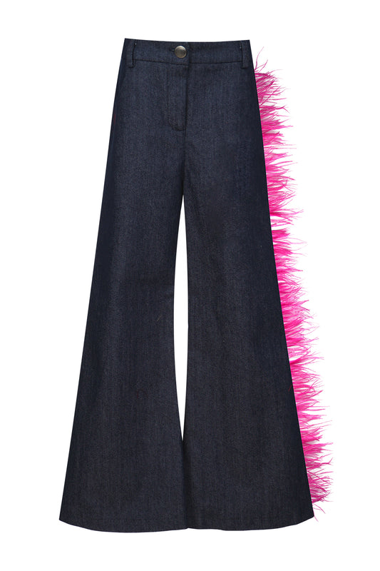 Feather blue jeans