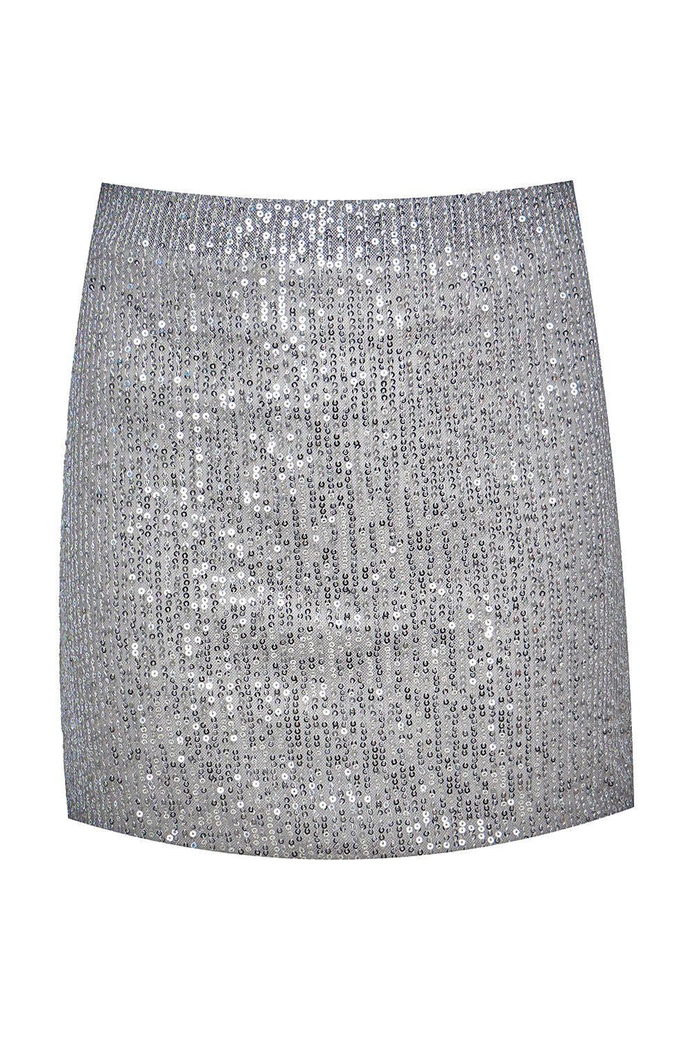 Silver mini skirt