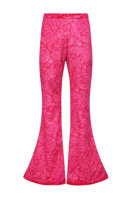 Magenta Paisley flare pants