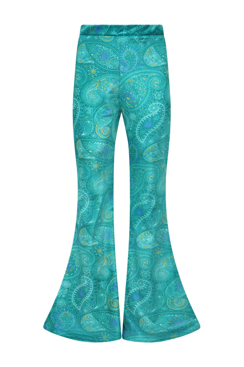 Aqua Paisley flare pants
