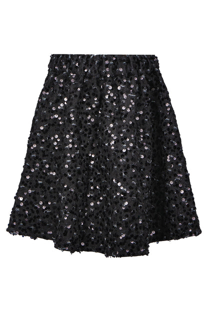 Shiny Black Denim skirt